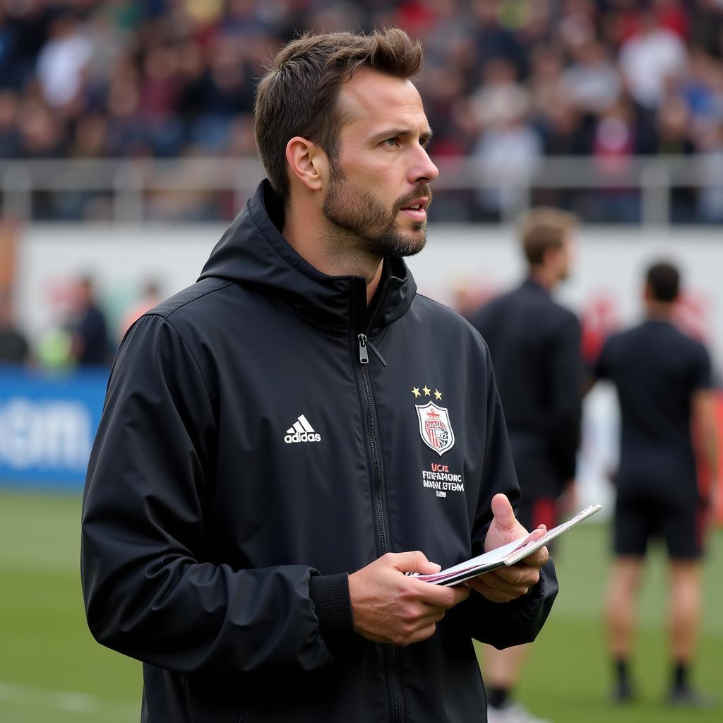 Zach McFarland observing a Besiktas training session