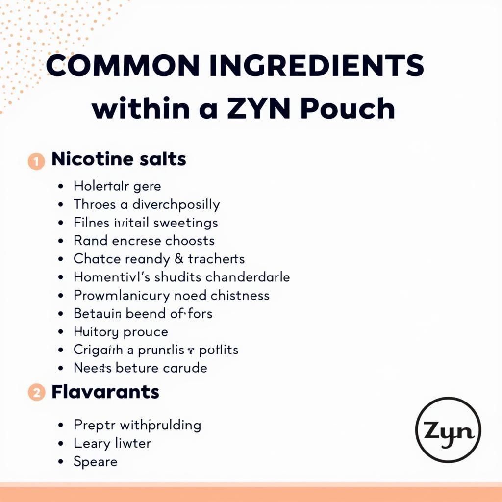 Ingredients found in a ZYN pouch