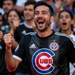 Besiktas fan wearing a 1908 Cubs jersey