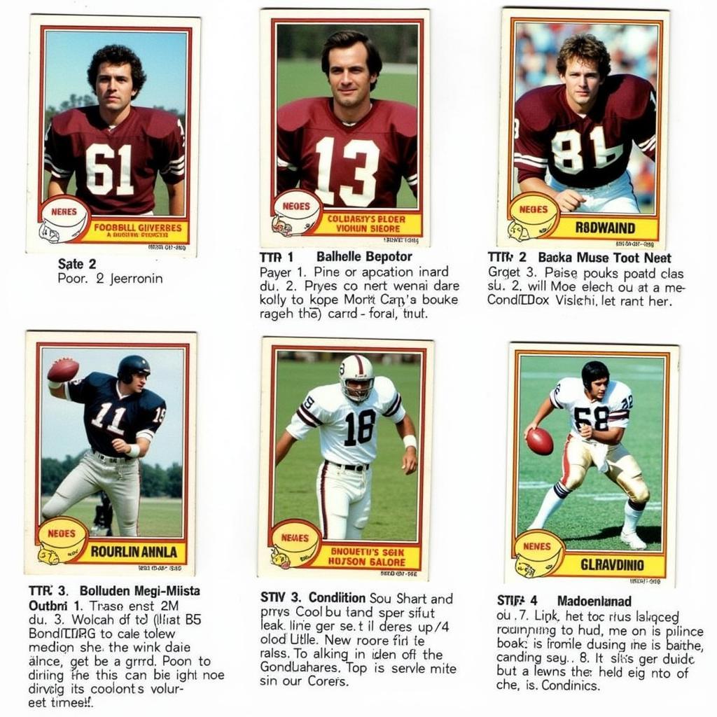 1979 Topps Football Card Grading Scale Comparison