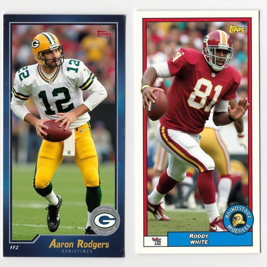 2005 Topps Football Rookie Cards Featuring Aaron Rodgers and Roddy White