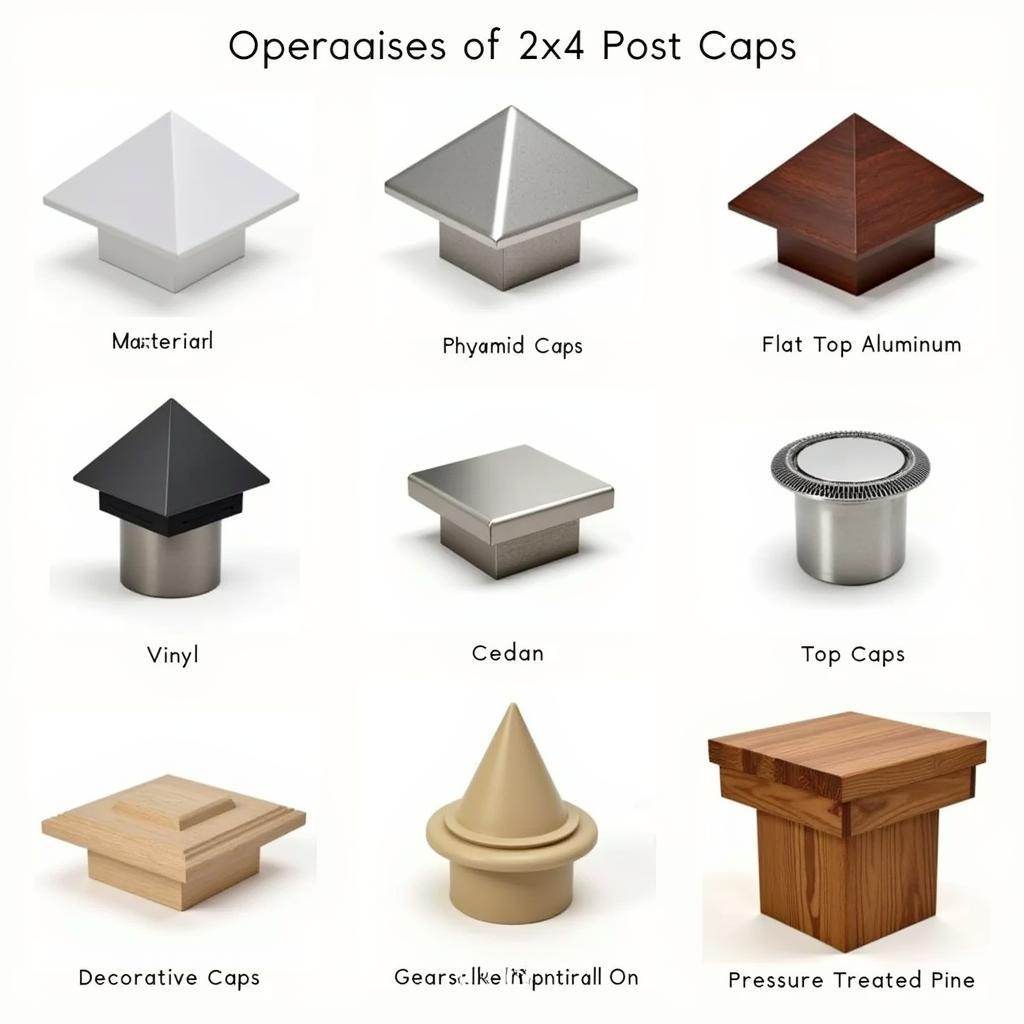 Various Styles and Materials of 2x4 Post Caps