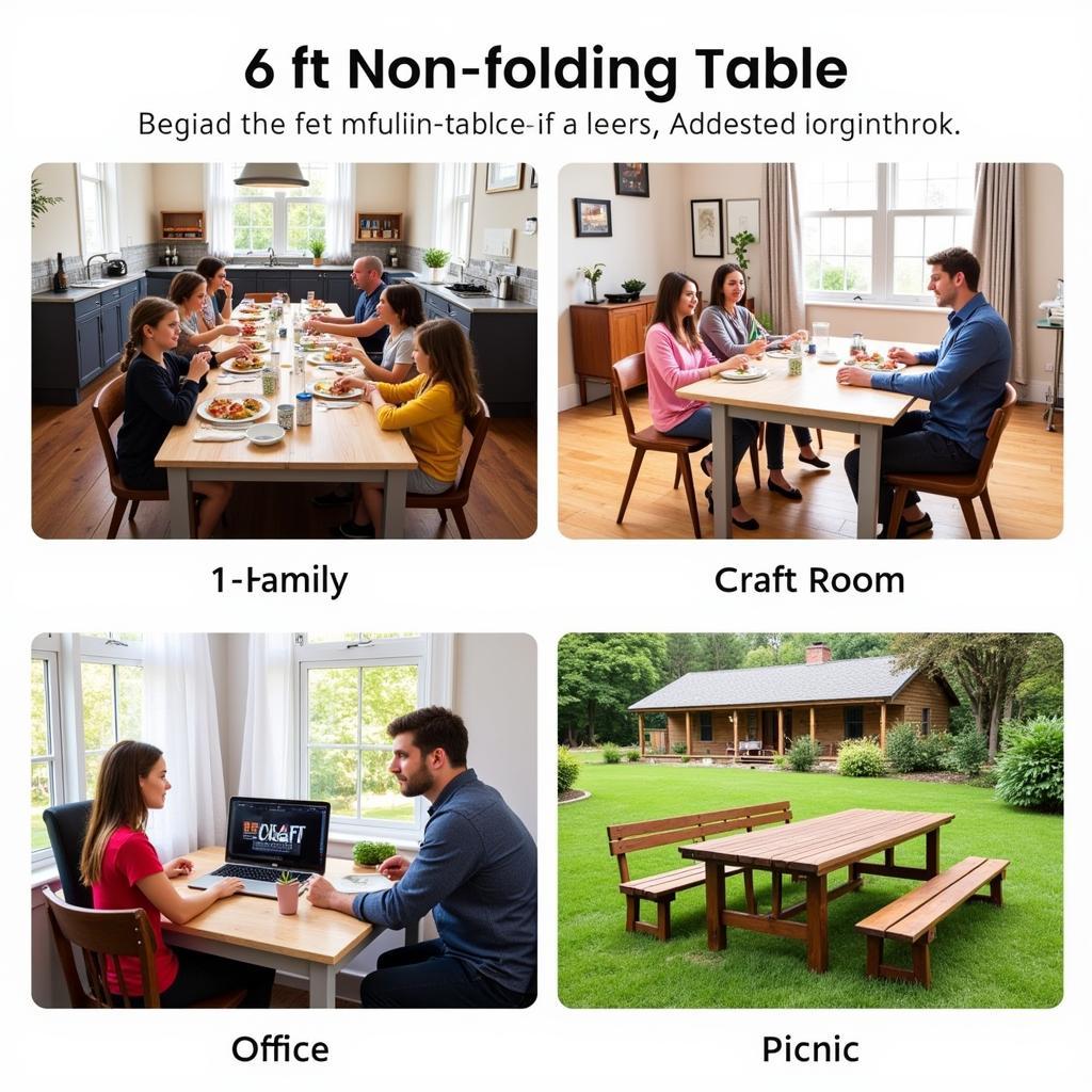 Different Uses of a 6 Foot Non-Folding Table