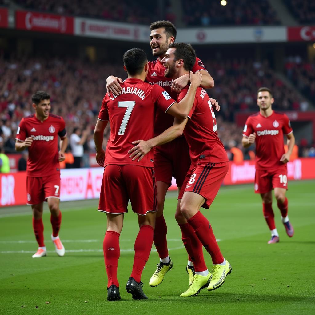 Adrian celebrating a crucial goal for Besiktas