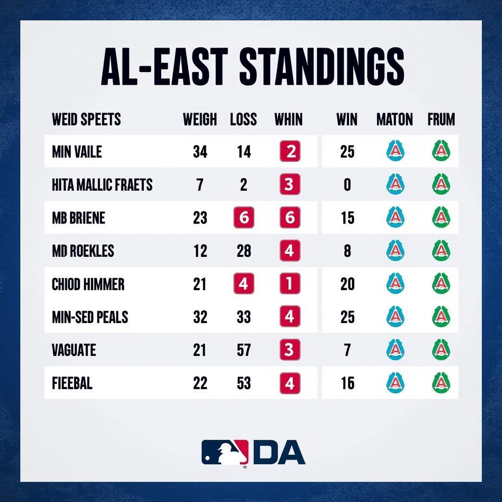 Current AL East Standings