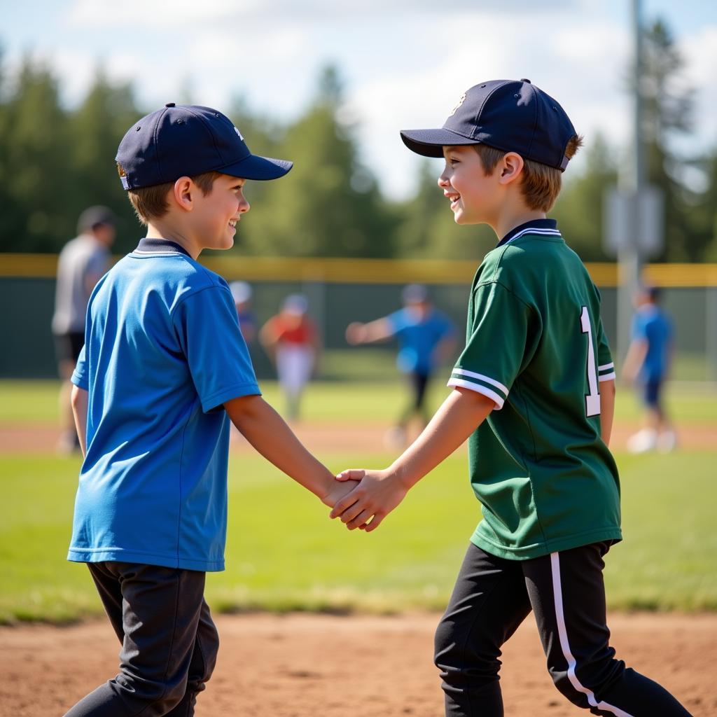 Alaska Little League Players Shaking Hands