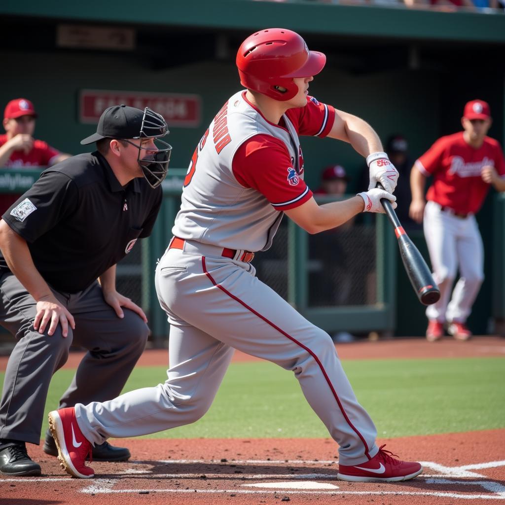 Action from an American League baseball game