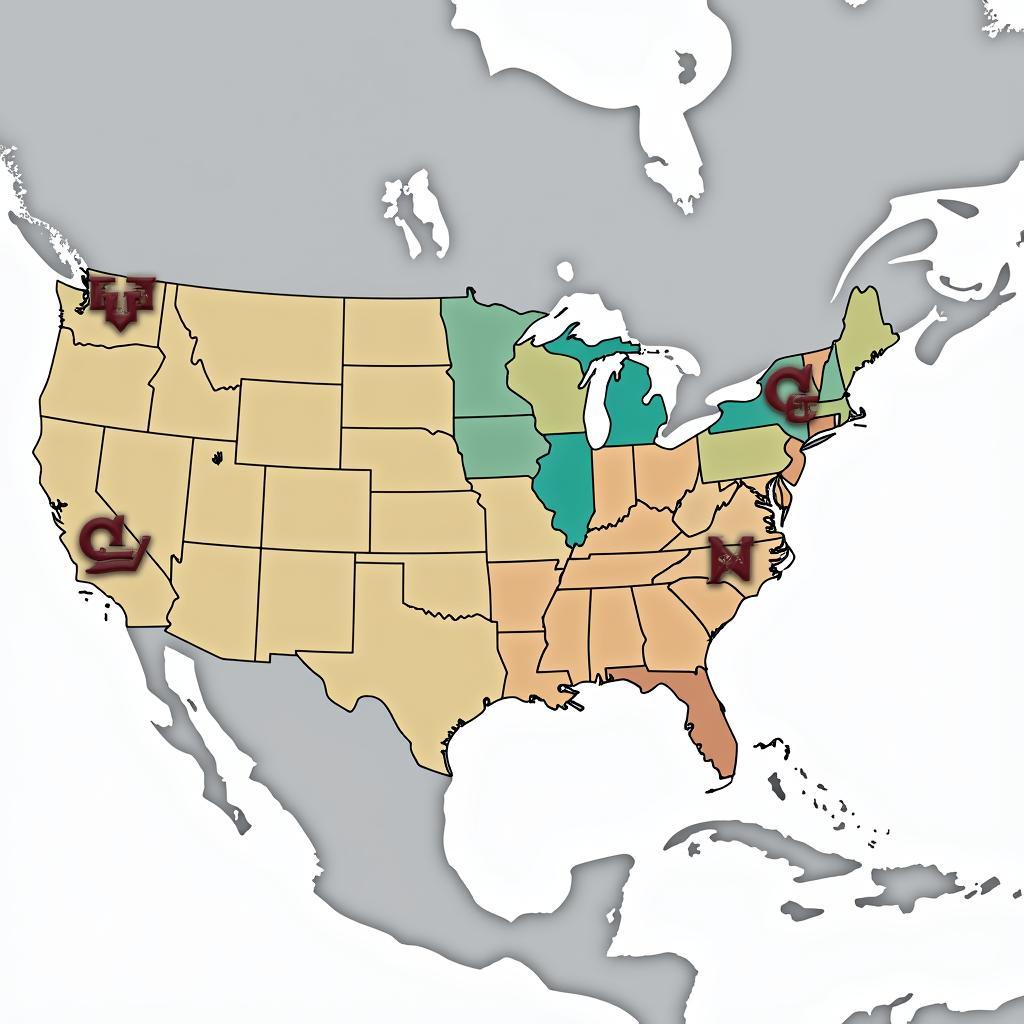 American League Divisions Map