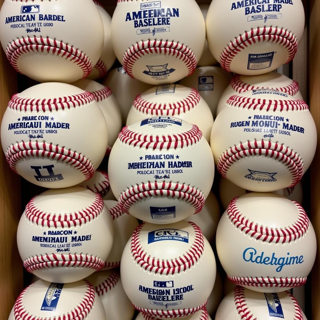 Display of American Made Baseballs