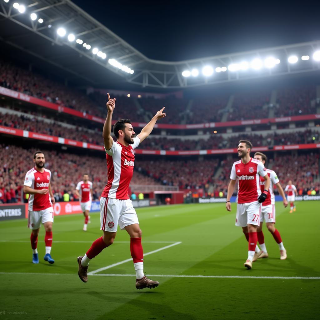 Angel Orion celebrates a crucial goal for Besiktas.