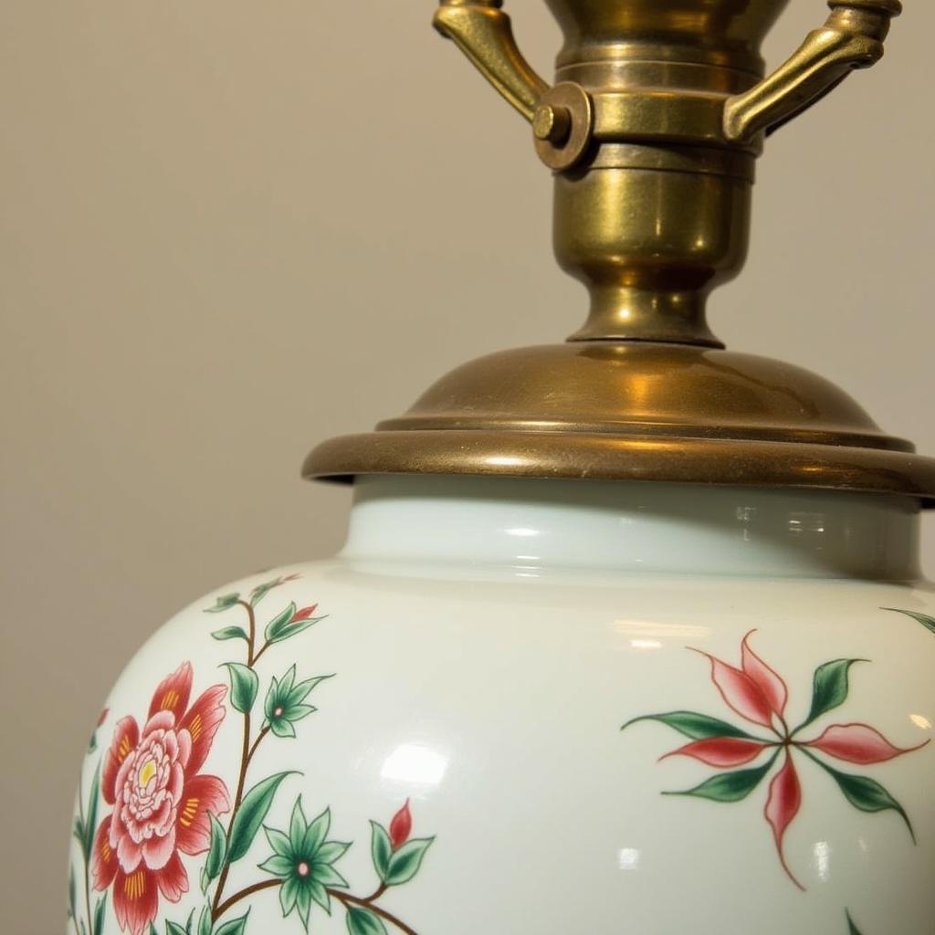 Antique Chinese Ginger Jar Lamp Details