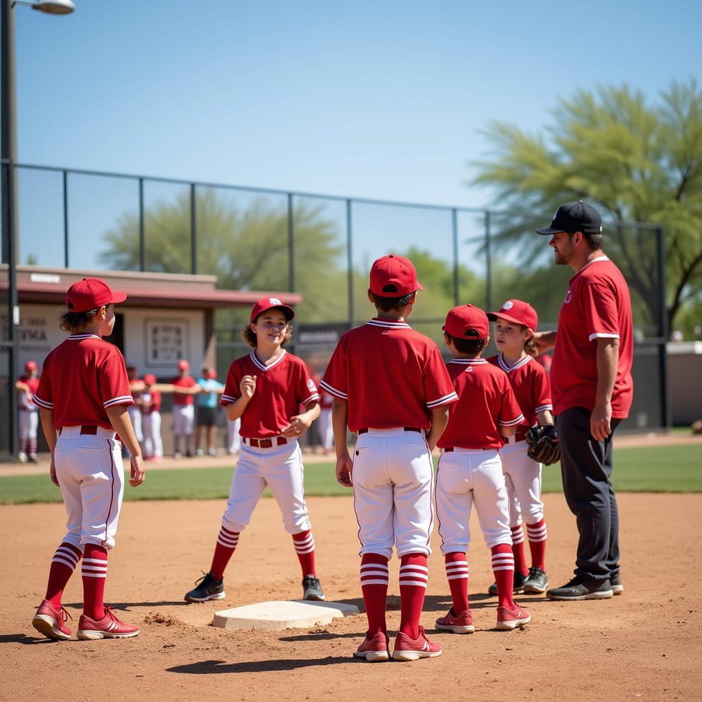 Arizona Youth Club Baseball Team Practicing