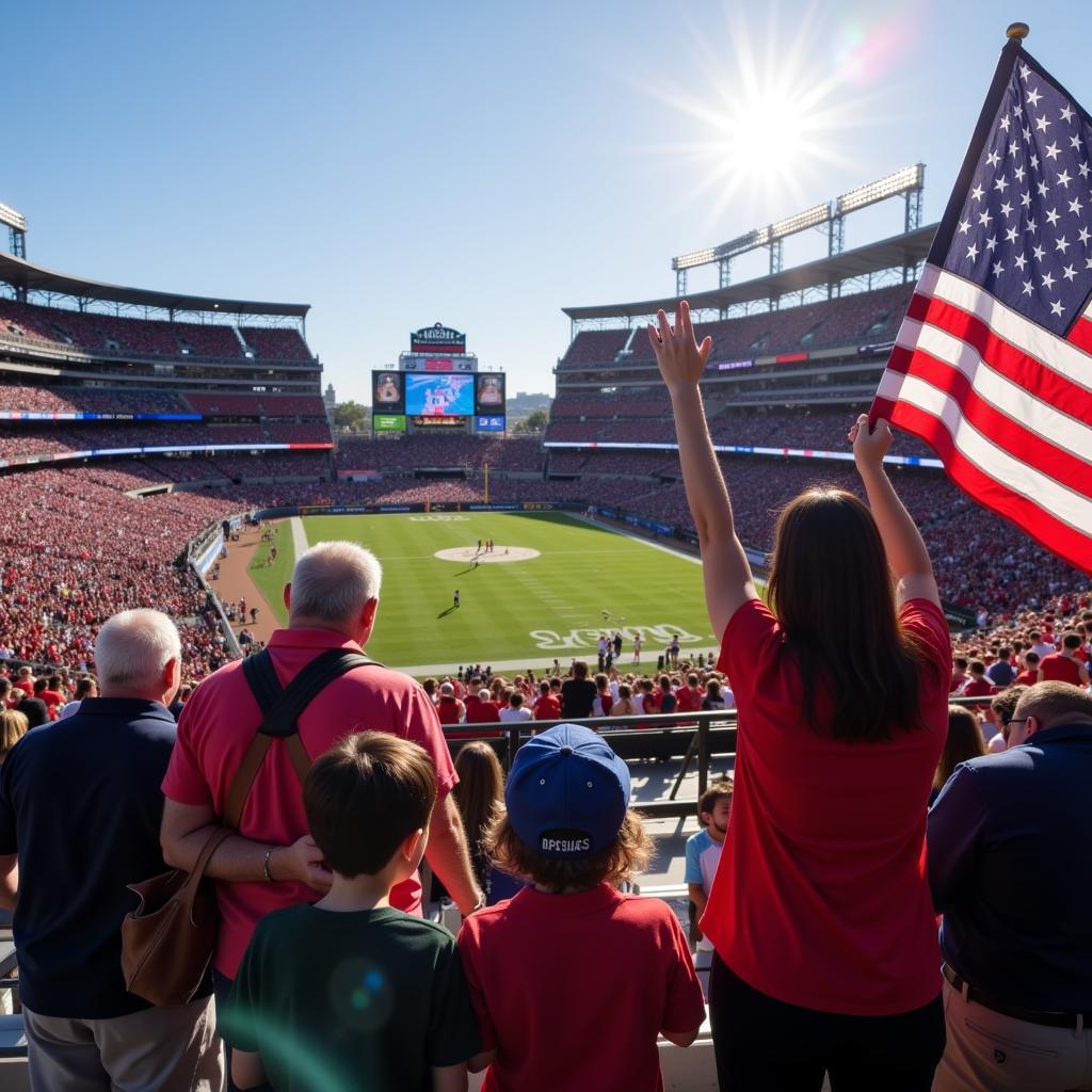 Veterans Celebrating at the Army-Navy Game