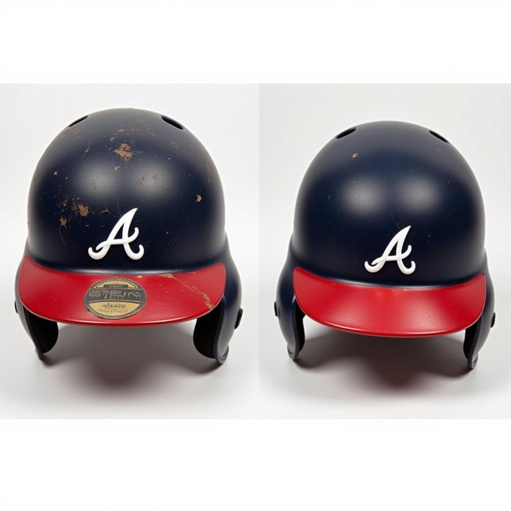 Authentic vs. Replica Atlanta Braves Batting Helmets