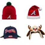 Various Atlanta Braves Christmas Hat Styles