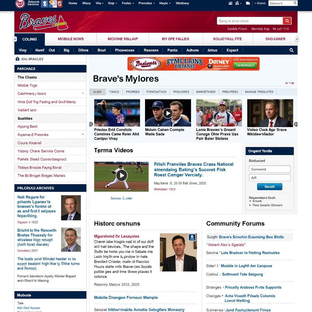 Atlanta Braves Website: Diverse Content Offerings