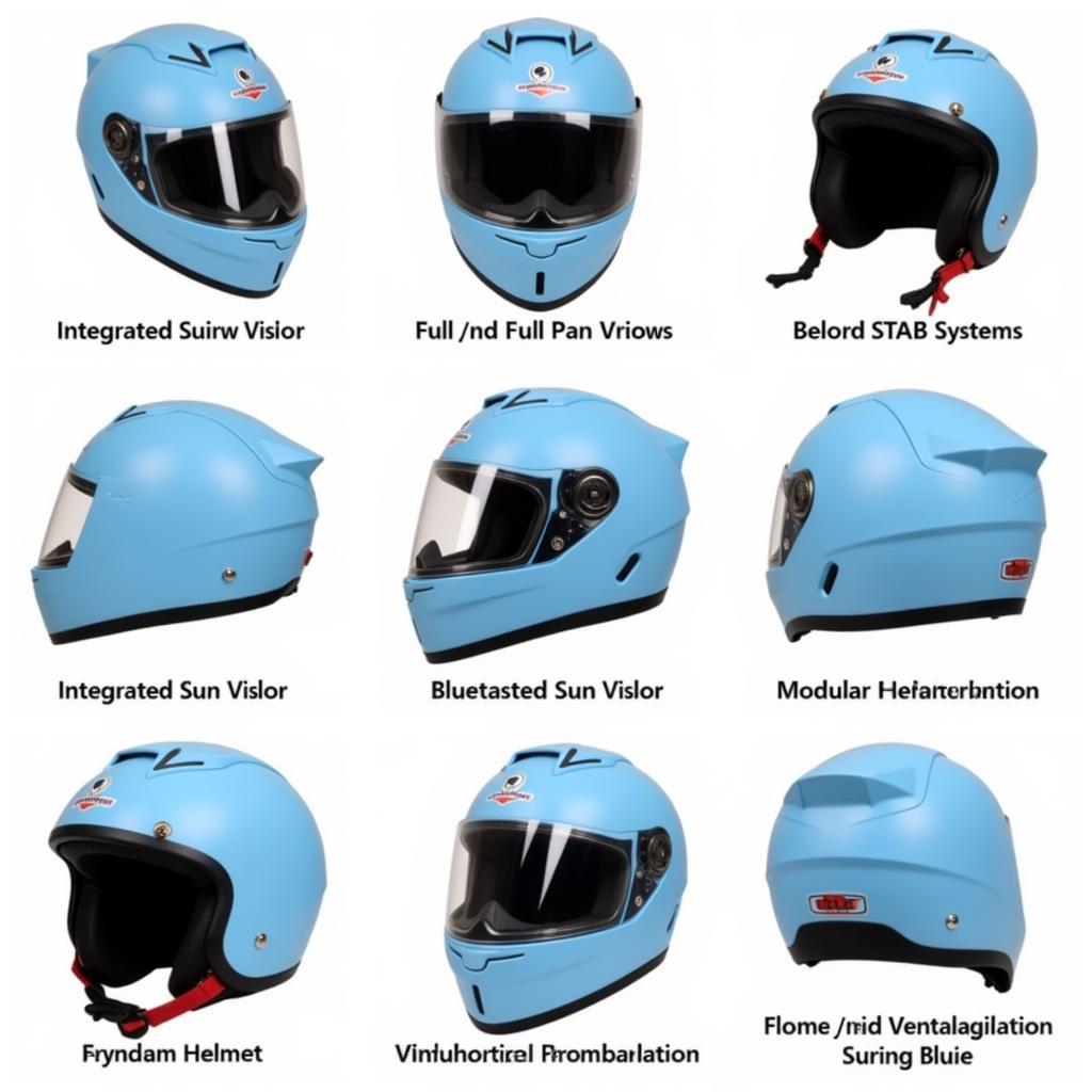 Baby Blue Motorcycle Helmet Styles and Features