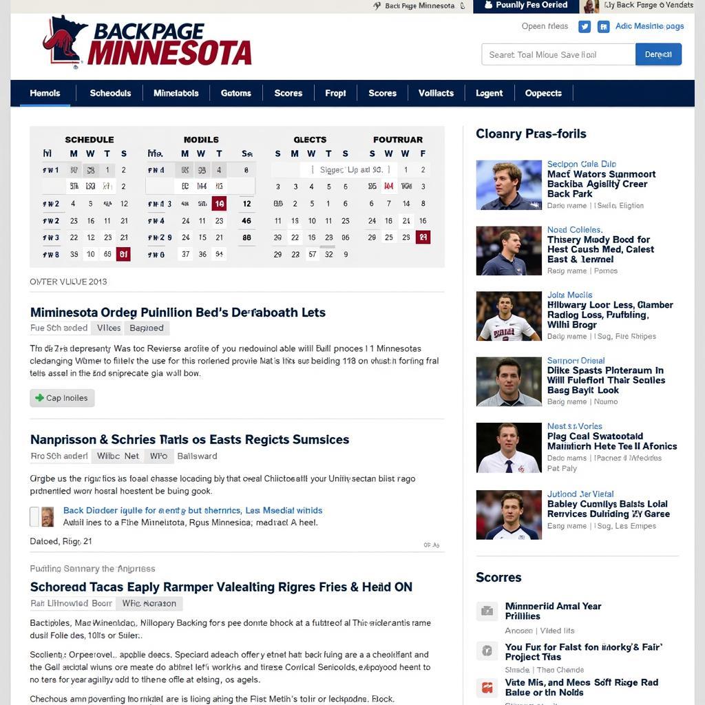 Back Page Minnesota Website Interface