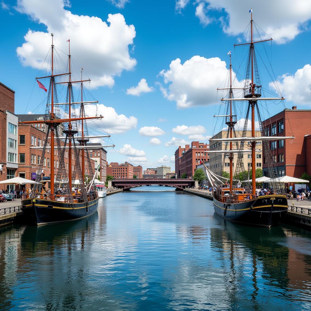 Baltimore Inner Harbor with historic ships