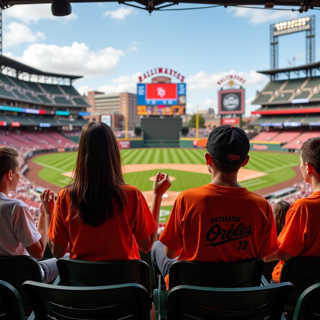 Baltimore Orioles game North Carolina family attending