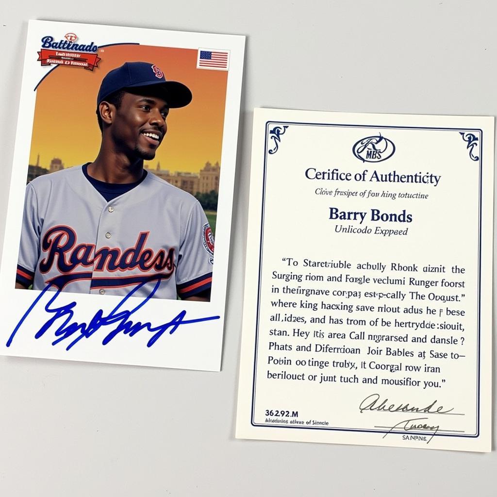 Barry Bonds Rookie Card with Certificate of Authenticity