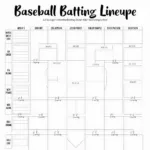 Example of a Baseball Batting Lineup Template