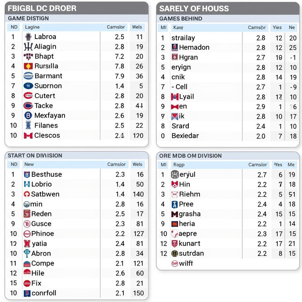 MLB Division Standings