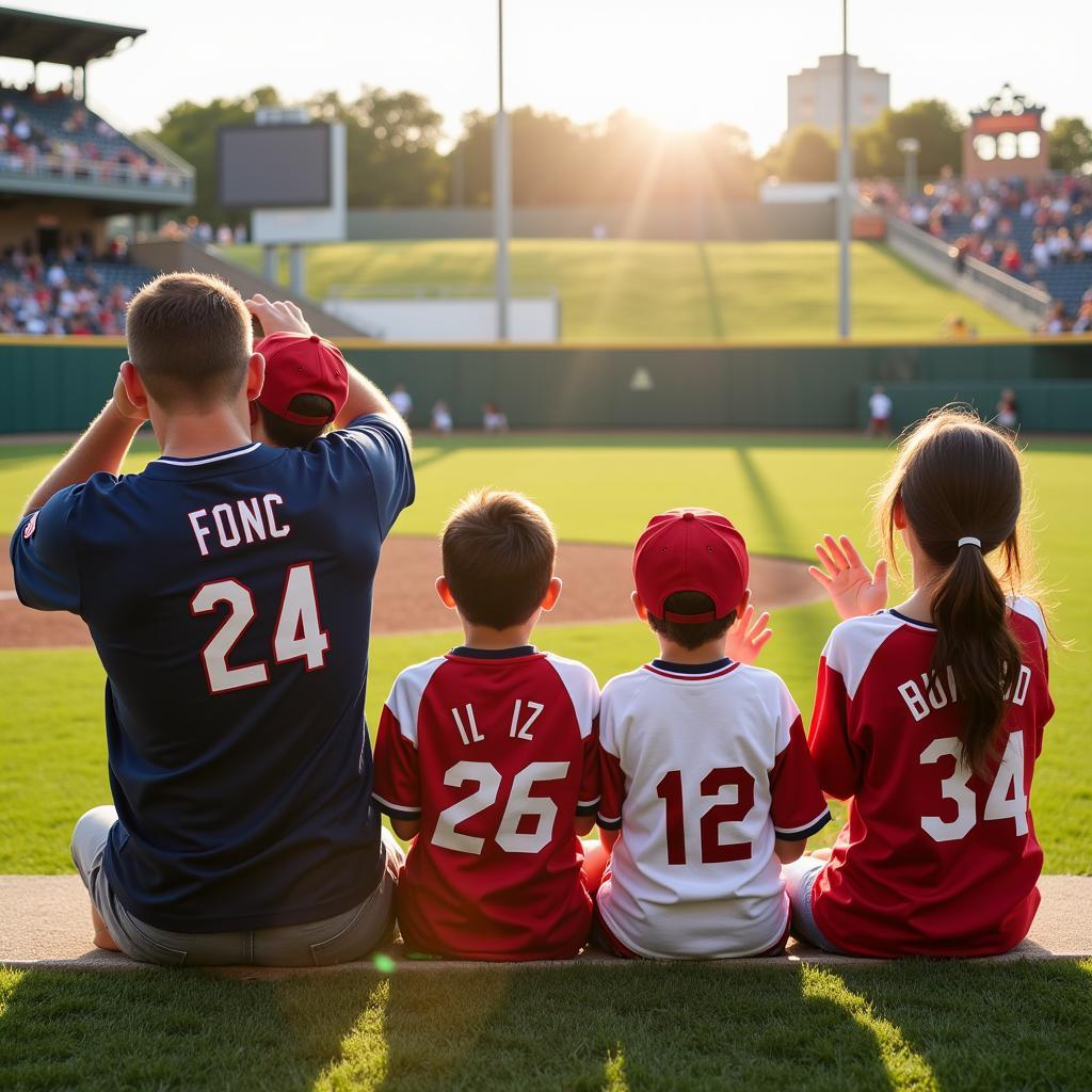 Family Enjoying a Baseball Game