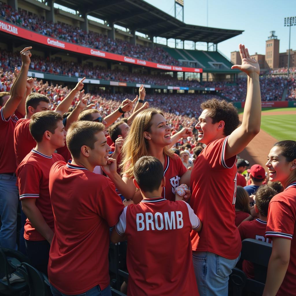 Baseball Fans Celebrating a Home Team Win: A Shared Experience