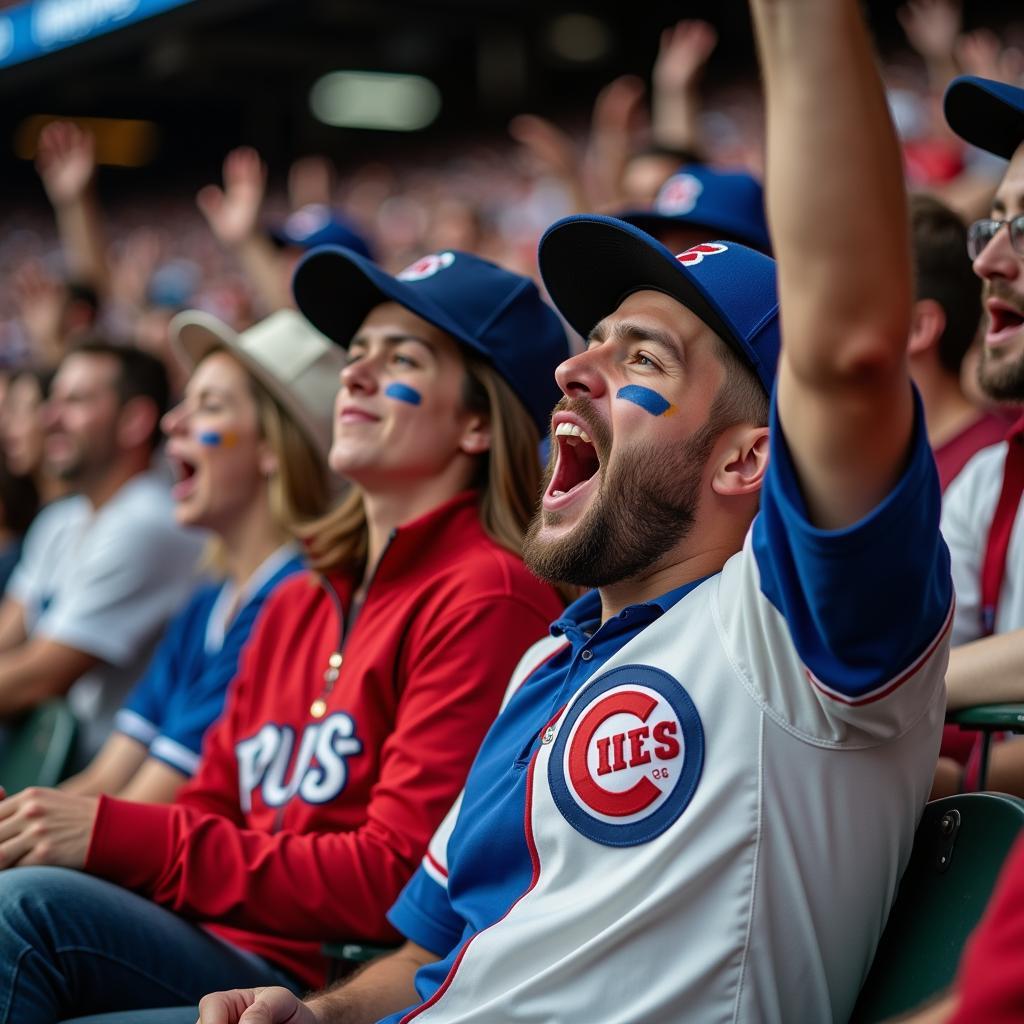 Baseball Fans Cheering in Stadium