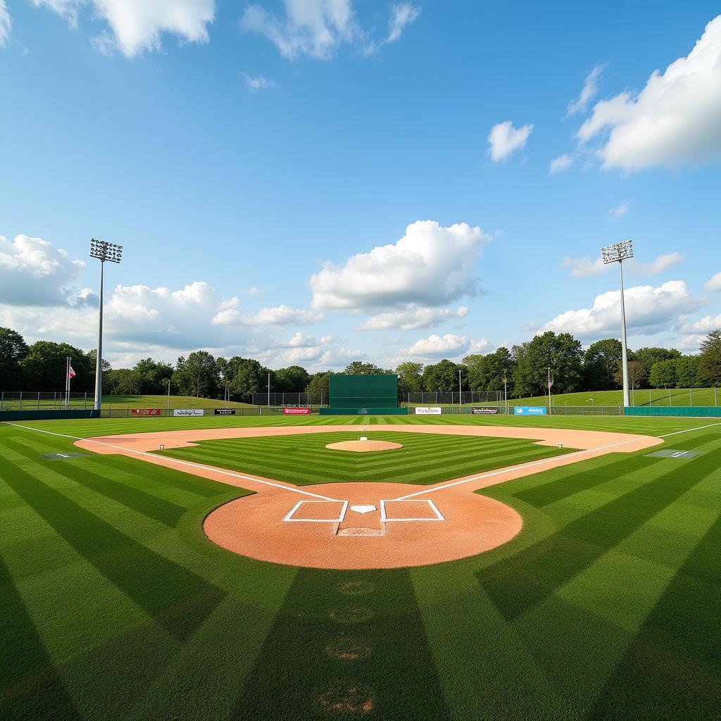 Baseball Field Highlighting First Base