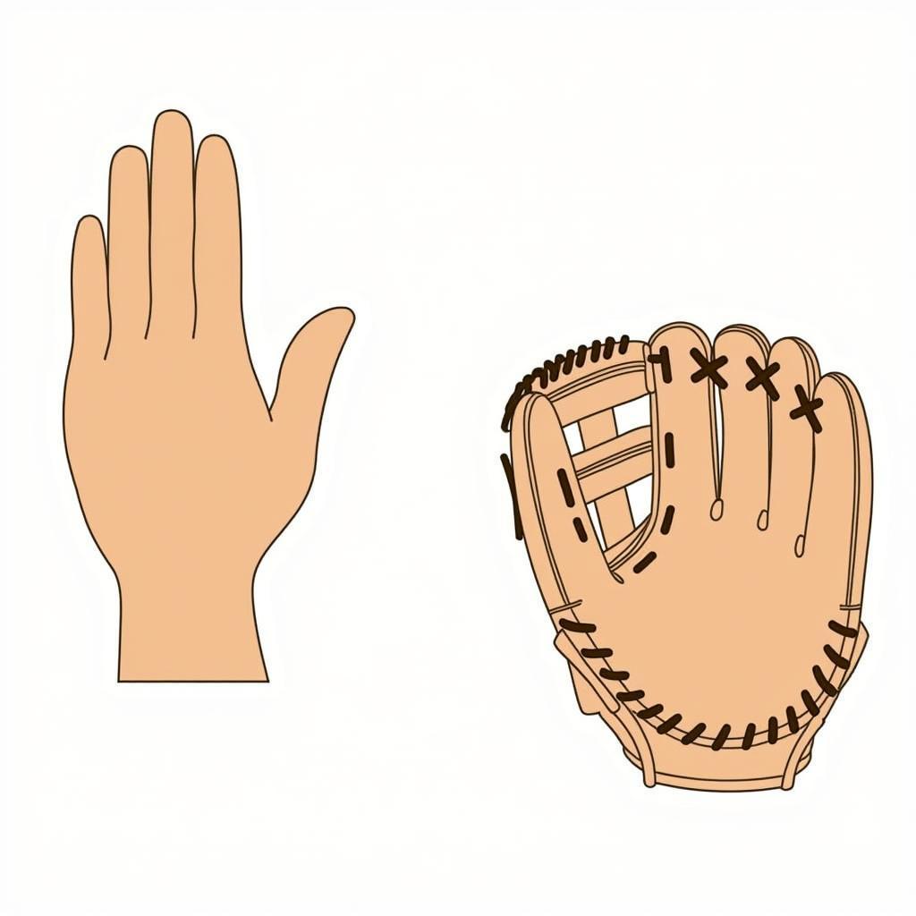 Construction and orientation differences between left and right hand baseball gloves.