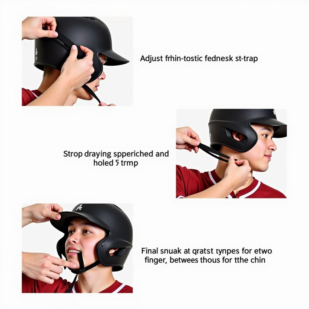 Adjusting a baseball helmet chin strap