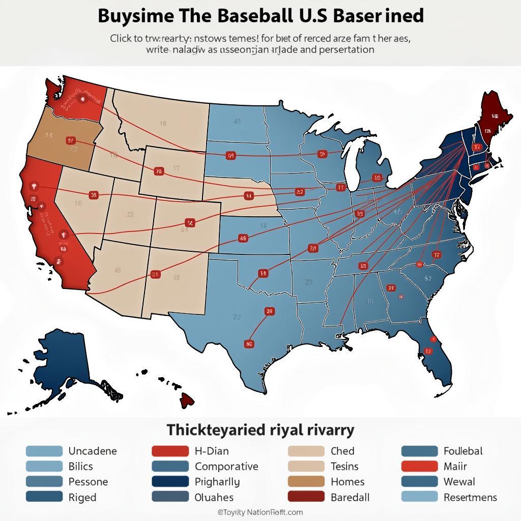 Baseball Map Showing Team Rivalries