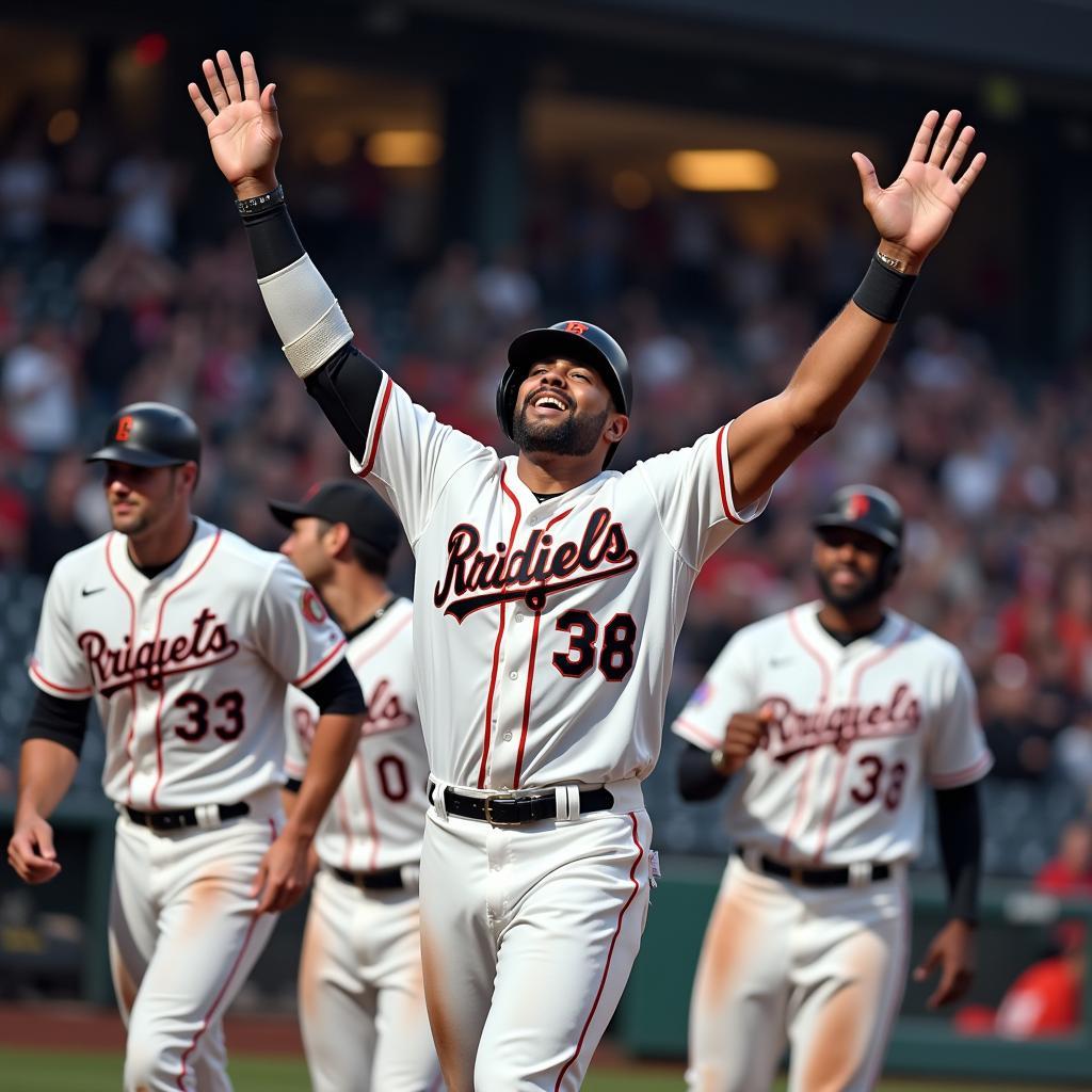 Baseball Player Celebrating a Home Run