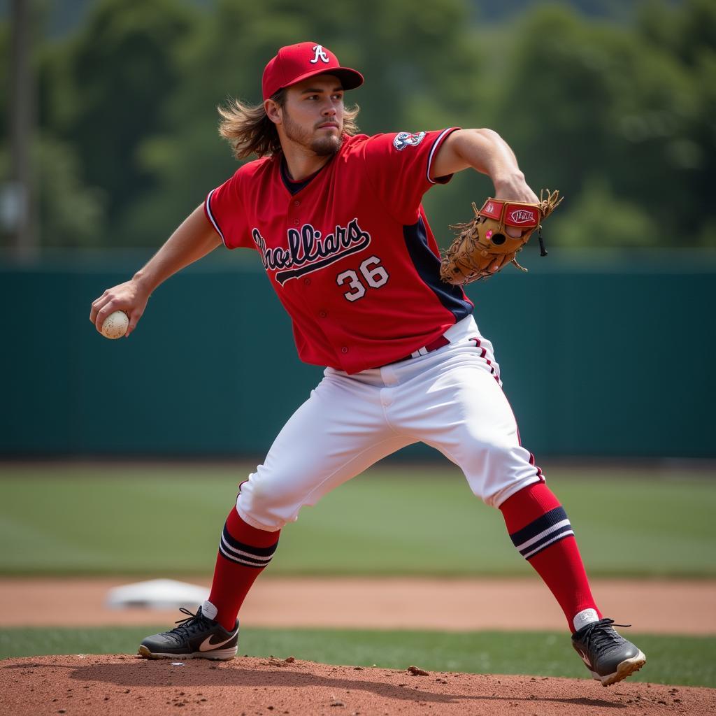 Baseball player training and hard work