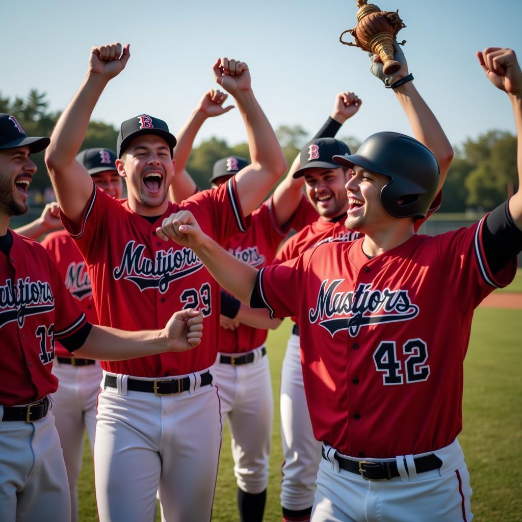 Baseball Team Celebrating a Victory