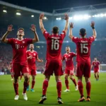 Bayern Munich Players Celebrating a Goal