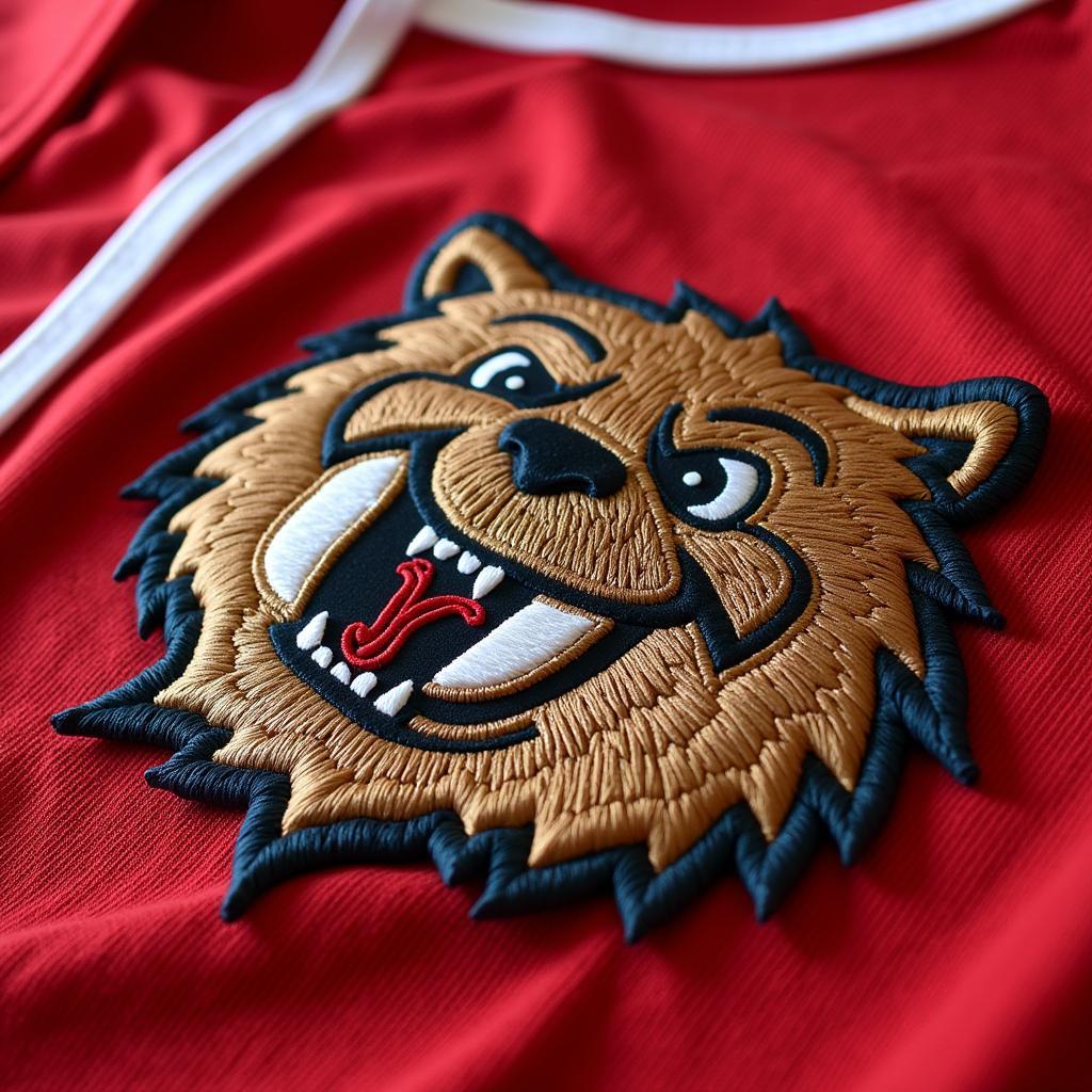 Close-up of Beavers Baseball Jersey Embroidery