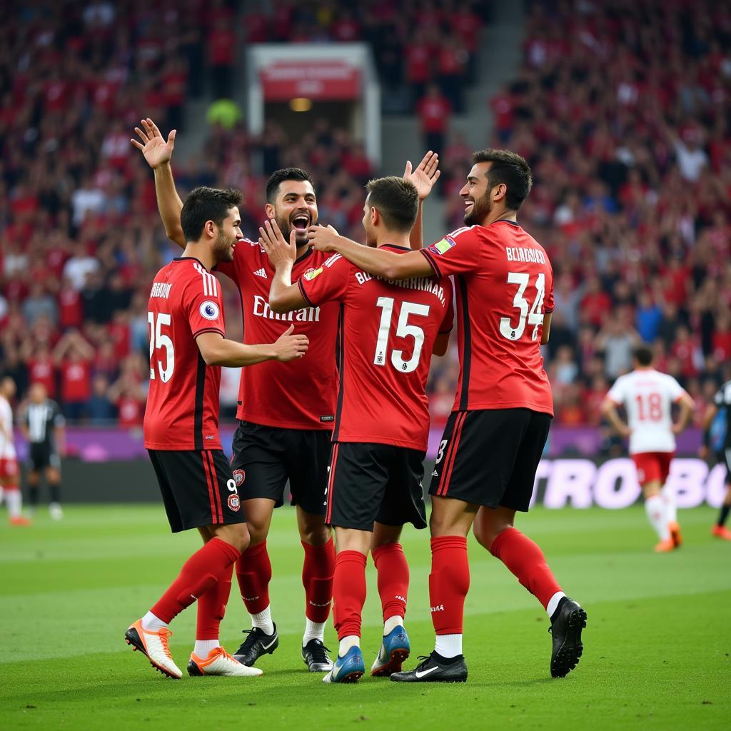 Besiktas players celebrating a goal, possibly related to the 30-ball concept.