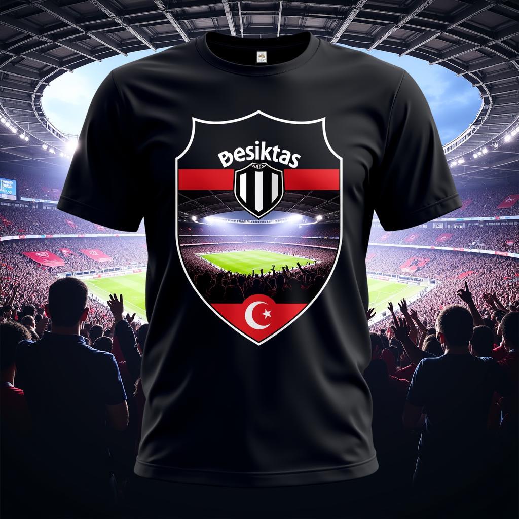 Besiktas Artist T-Shirt Design Featuring Vodafone Park Stadium