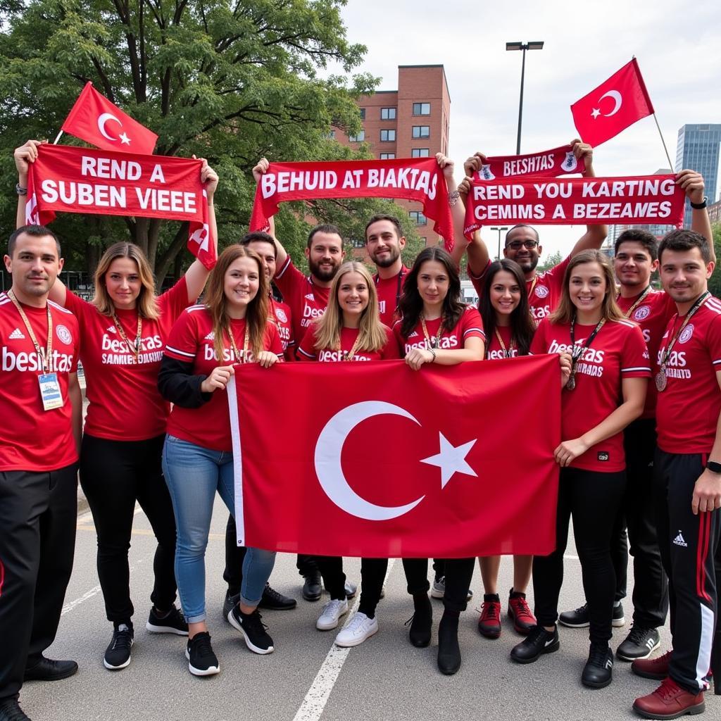 Besiktas fans showing their support at an Atlanta meet and greet