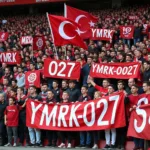 Beşiktaş Çarşı Fans Displaying Banners with YMRK-027