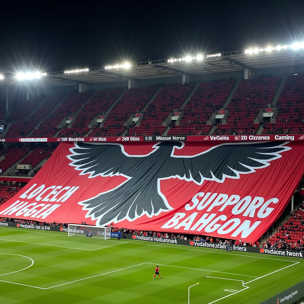 Besiktas Çarşı Supporters Displaying a Tifo