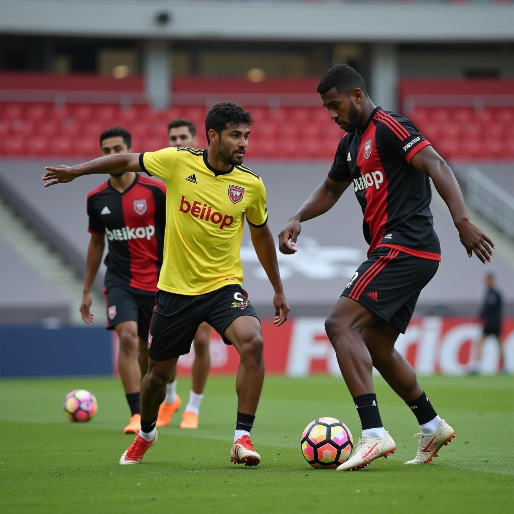 Besiktas players training intensely during casti camp