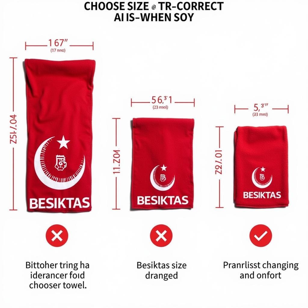 Comparing different sizes of Besiktas changing towels