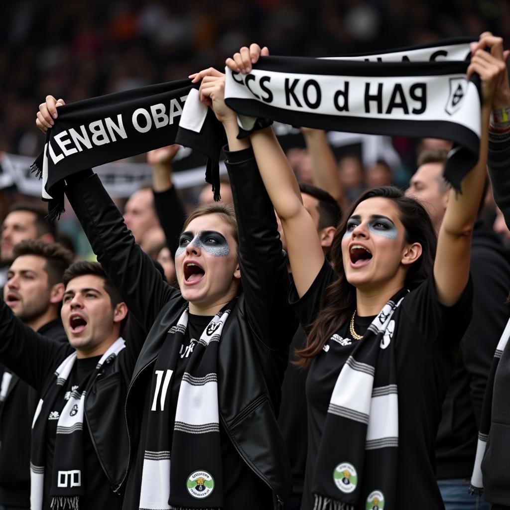 Beşiktaş fans singing and chanting in Vodafone Park