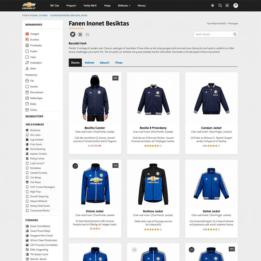 Shopping for a Besiktas Chevrolet jacket in the official online store