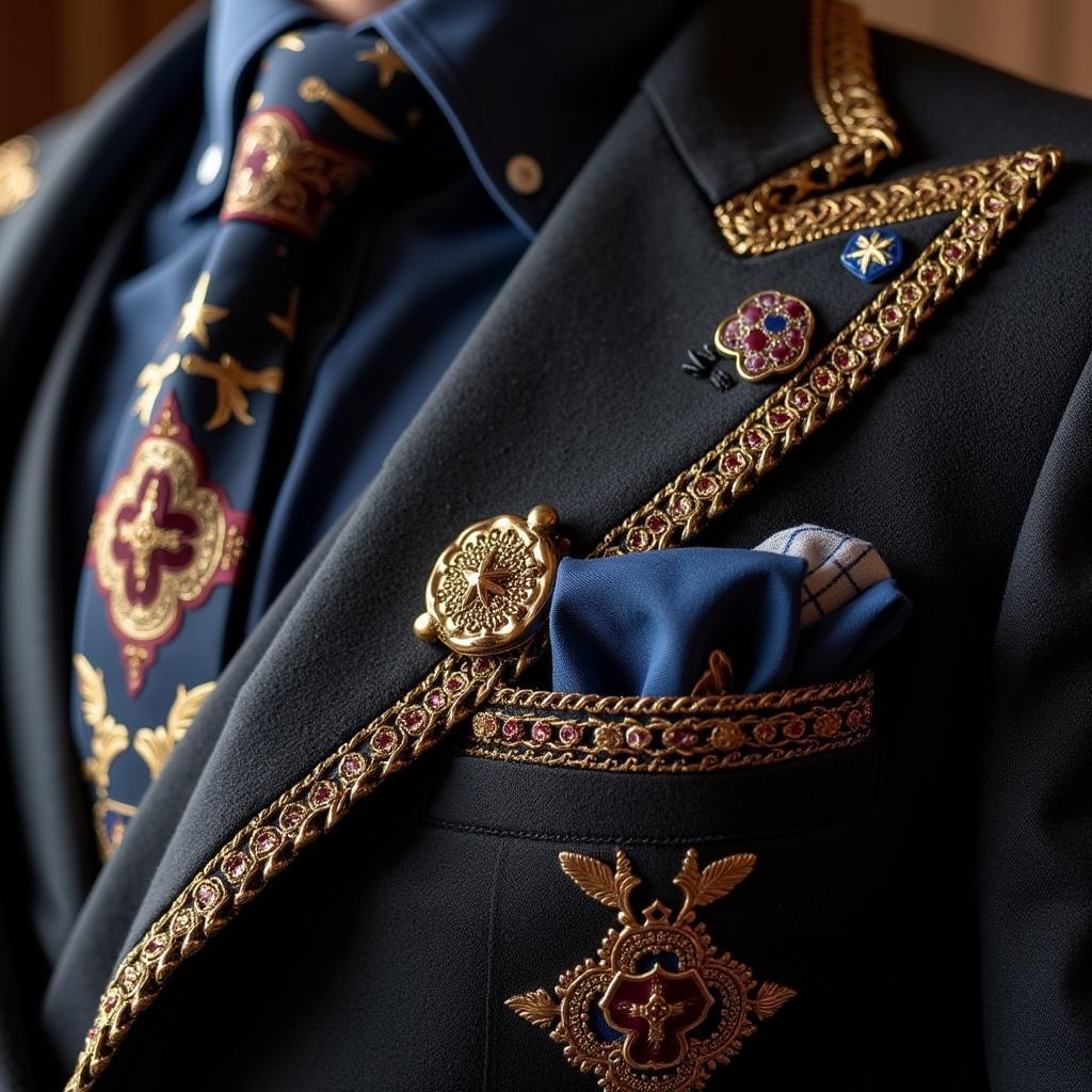 Close-up View of a Besiktas Club Suit Showing Intricate Details