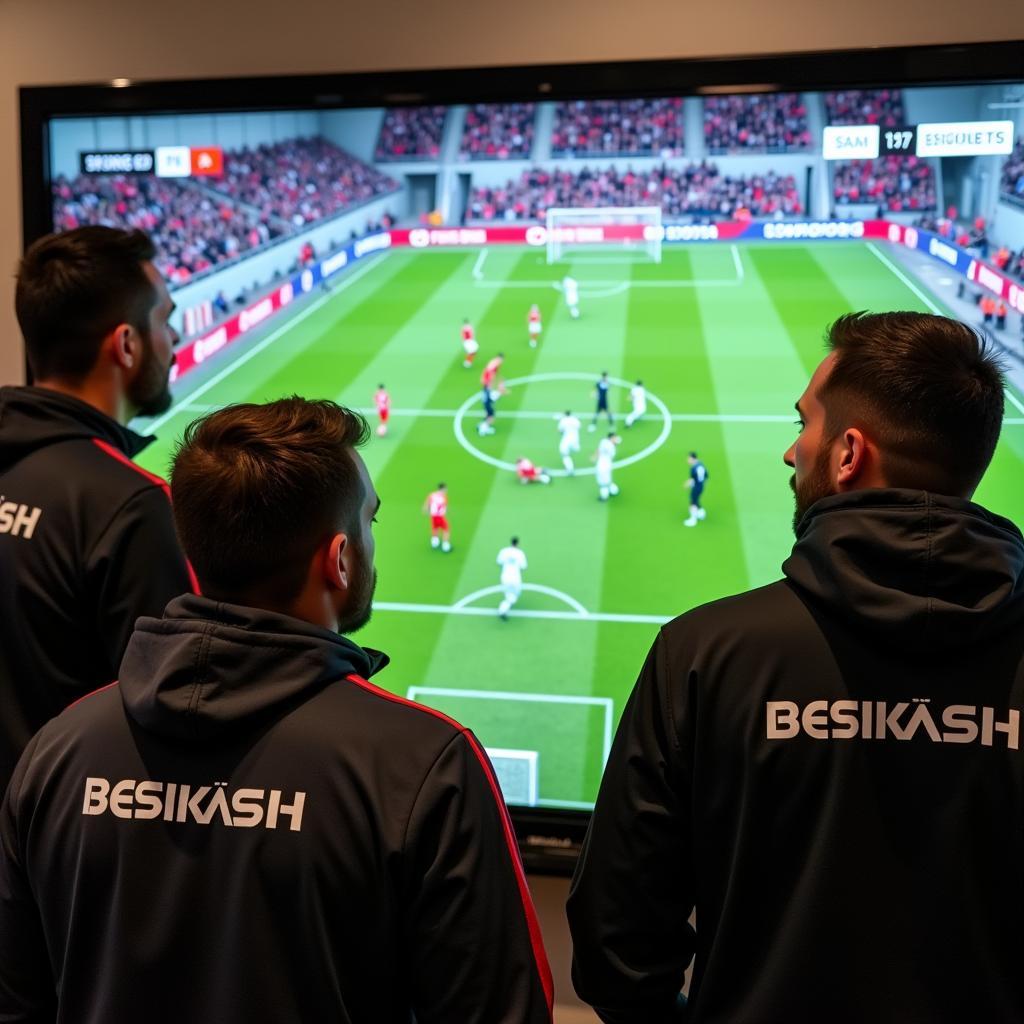 Beşiktaş coaching staff participating in a training session